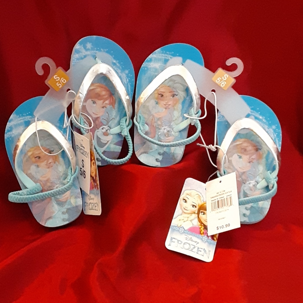 Toddler Girls Frozen Disney Flip Flop Sandals Lot